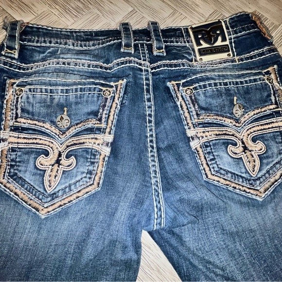 Rock Revival Cace Dark Blue Bootcut Jeans - Picture 6 of 14